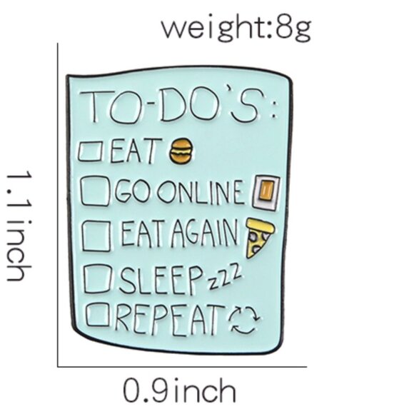 NEW! Perfect quality To Do List Enamel Pin Brooch - Picture 2 of 2